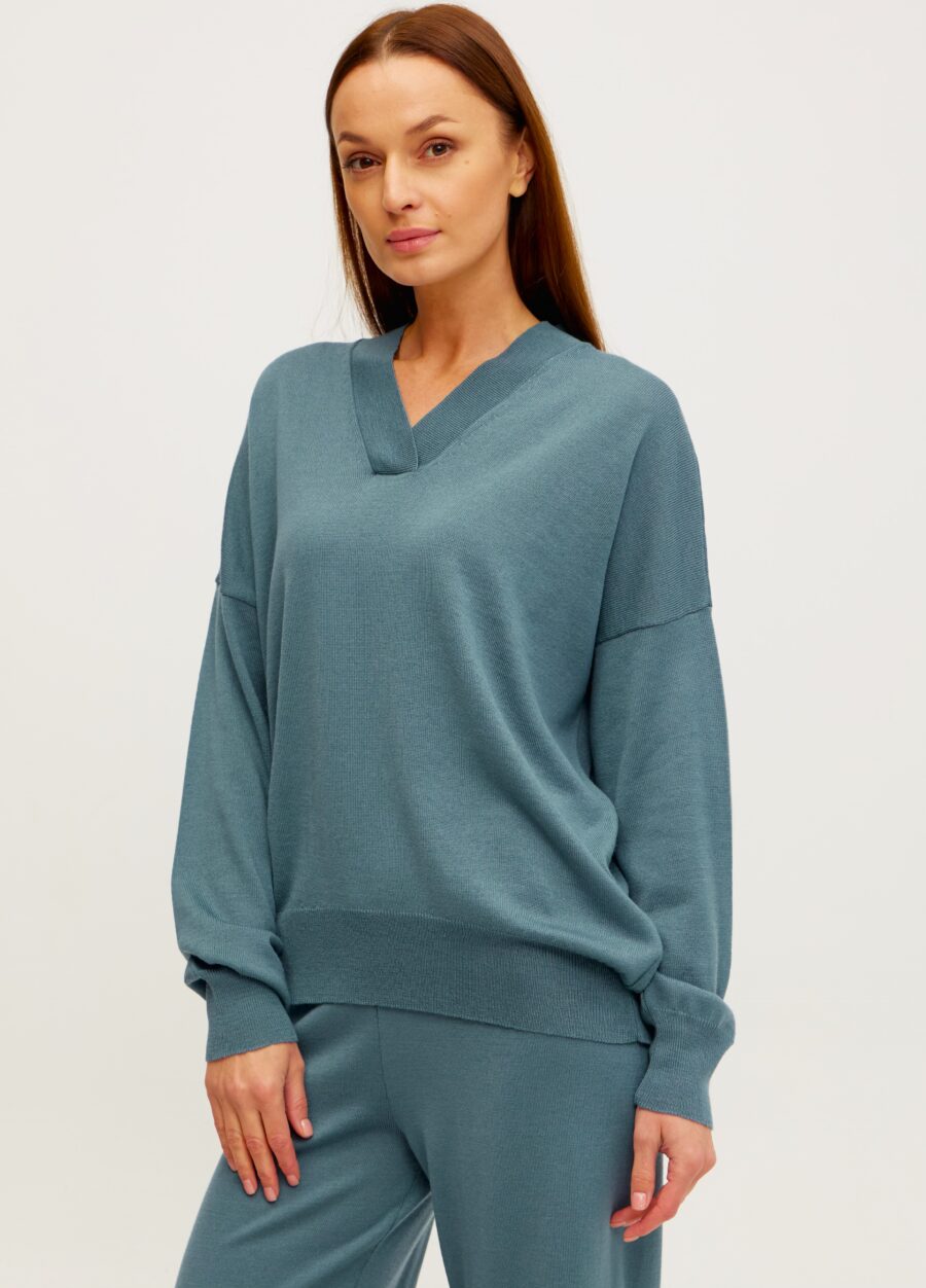 Сіро-блакитний джемпер із 100% вовни мериноса 5102-Колекції_Осінь-Зима_5