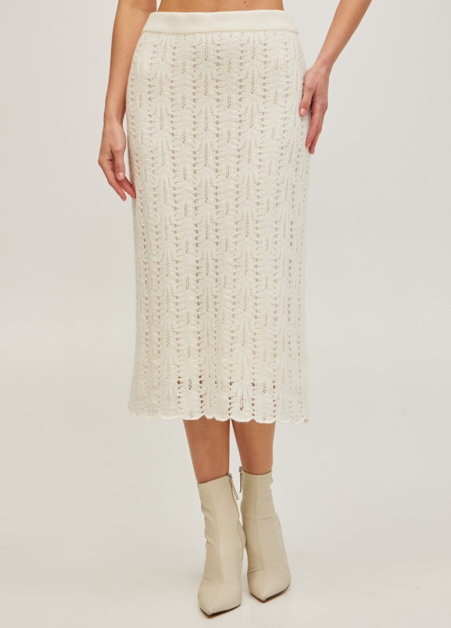 Молочна спідниця міді з ажурним візерунком 5103-Колекції_Осінь-Зима_1