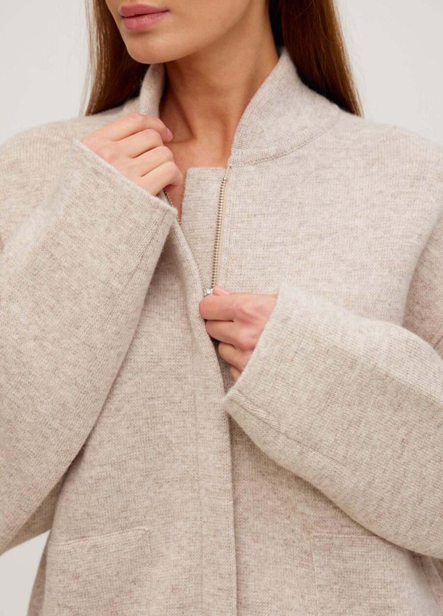 Бежевий жакет з напіввовни ягняти 5108-Жакети та Кардигани_Колекції_2