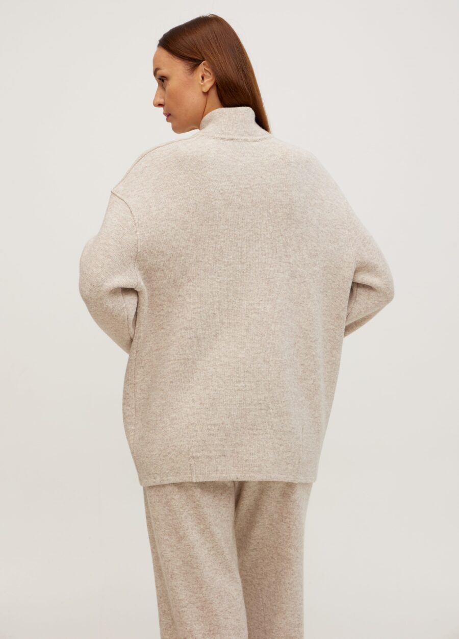 Бежевий жакет з напіввовни ягняти 5108-Жакети та Кардигани_Колекції_4