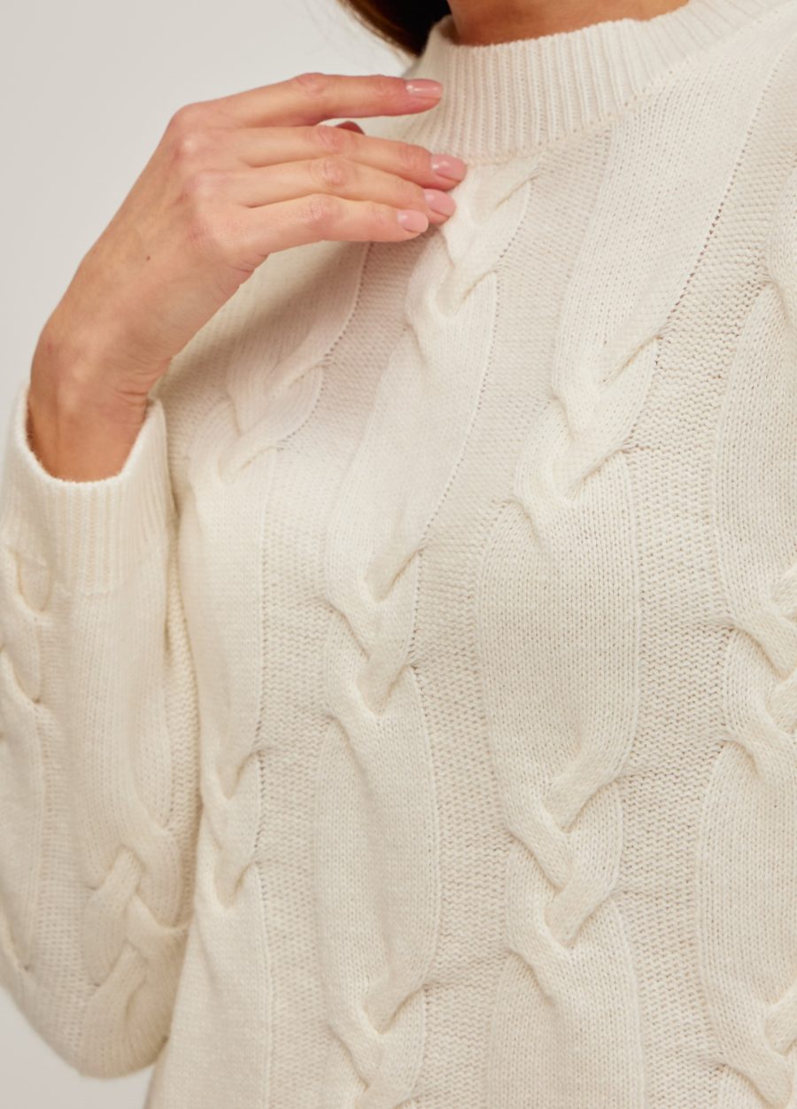 JUMPER MILK-COLORED women's lambswool cable knit 5121-Collections_Fall-Winter_4