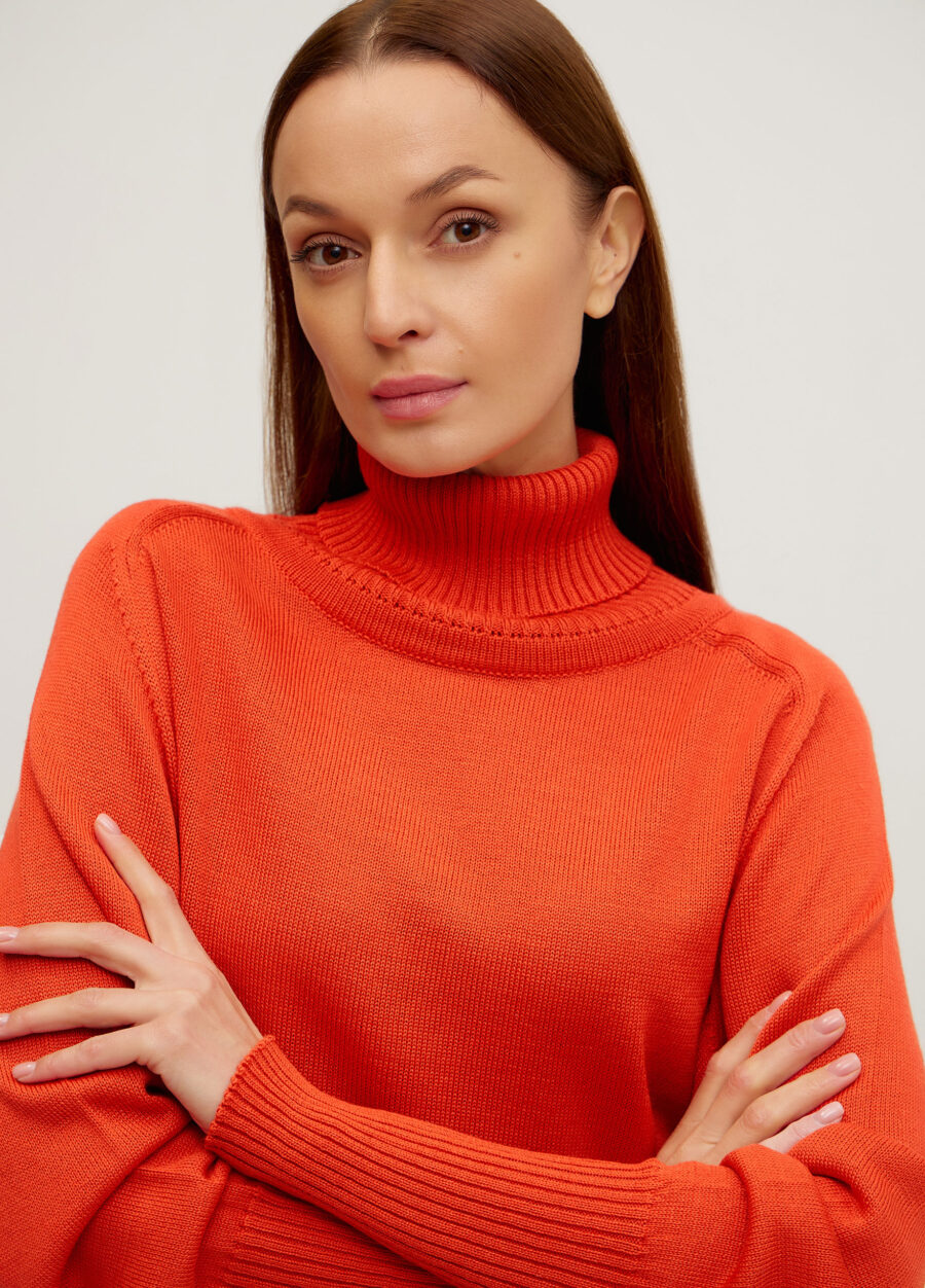 ДЖЕМПЕР ЧЕРВОНИЙ напіввоняний 1077-Колекції_Осінь-Зима_2