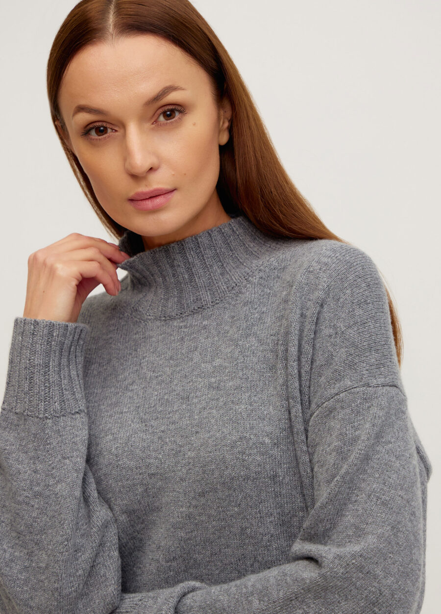 ДЖЕМПЕР ТЕМНО-СІРИЙ із вовни ягняти 5088-Колекції_Осінь-Зима_2