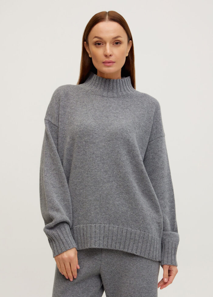 Темно-сірий джемпер із вовни ягняти 5088