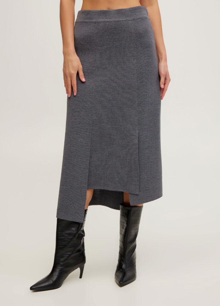 СПІДНИЦЯ СІРА з напіввовни 5096