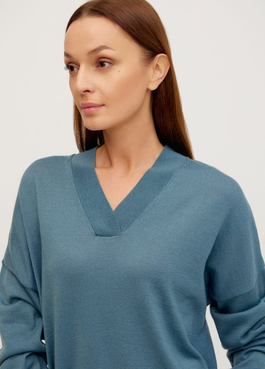 Сіро-блакитний джемпер із 100% вовни мериноса 5102-Колекції_Осінь-Зима_2