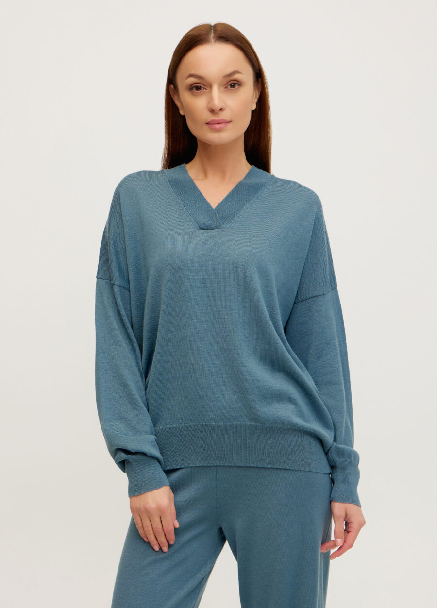 Сіро-блакитний джемпер із 100% вовни мериноса 5102-Колекції_Осінь-Зима_1