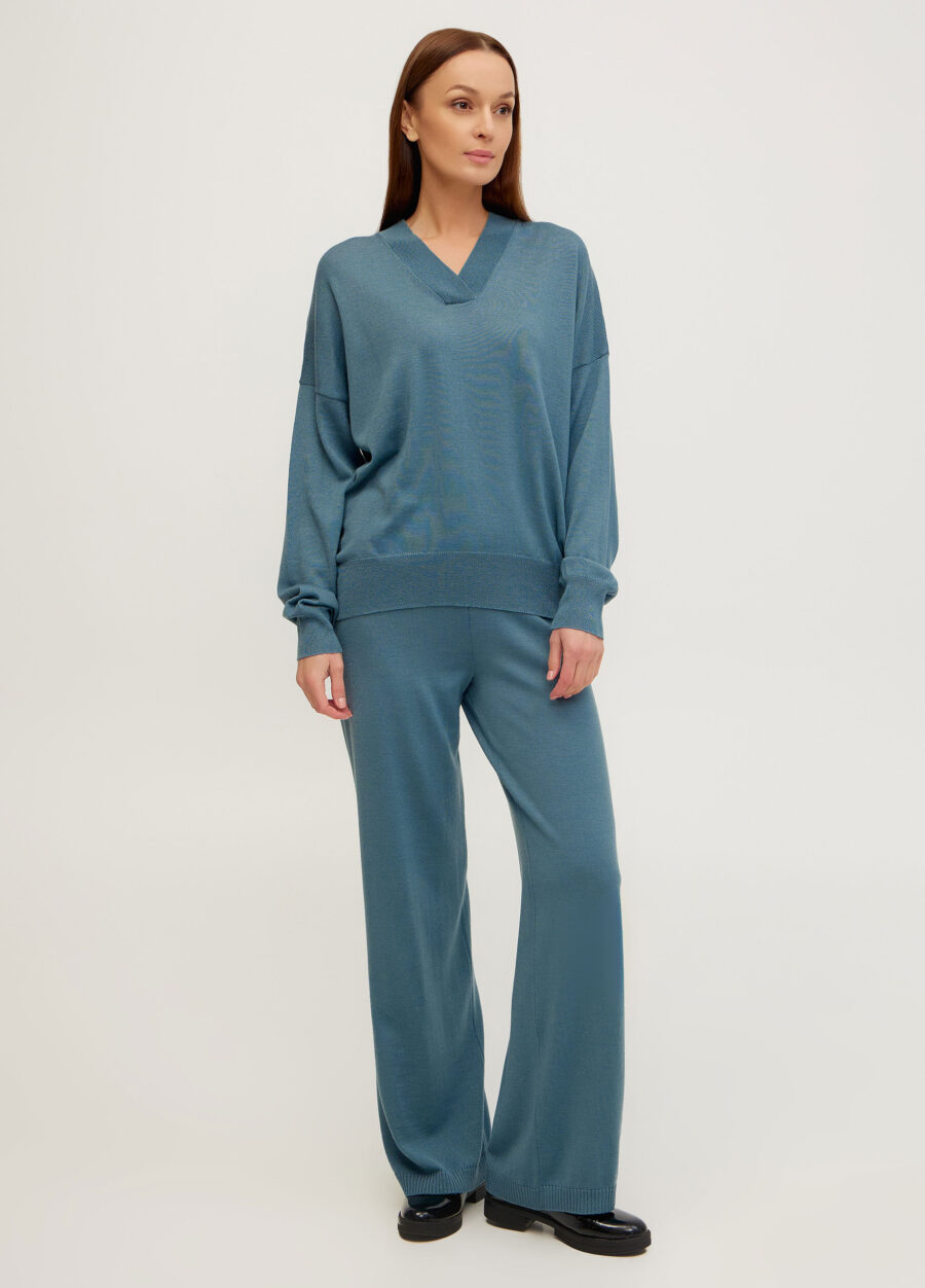 Сіро-блакитний джемпер із 100% вовни мериноса 5102-Колекції_Осінь-Зима_4