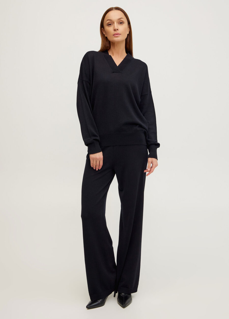 Чорний джемпер із 100% вовни мериноса 5102-Осінь-Зима_Одяг_5