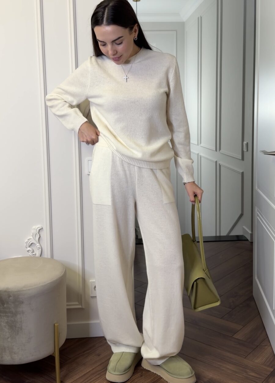 БРЮКИ МОЛОЧНІ з 100% вовни ягняти 5111-Осінь-Зима_Одяг_1