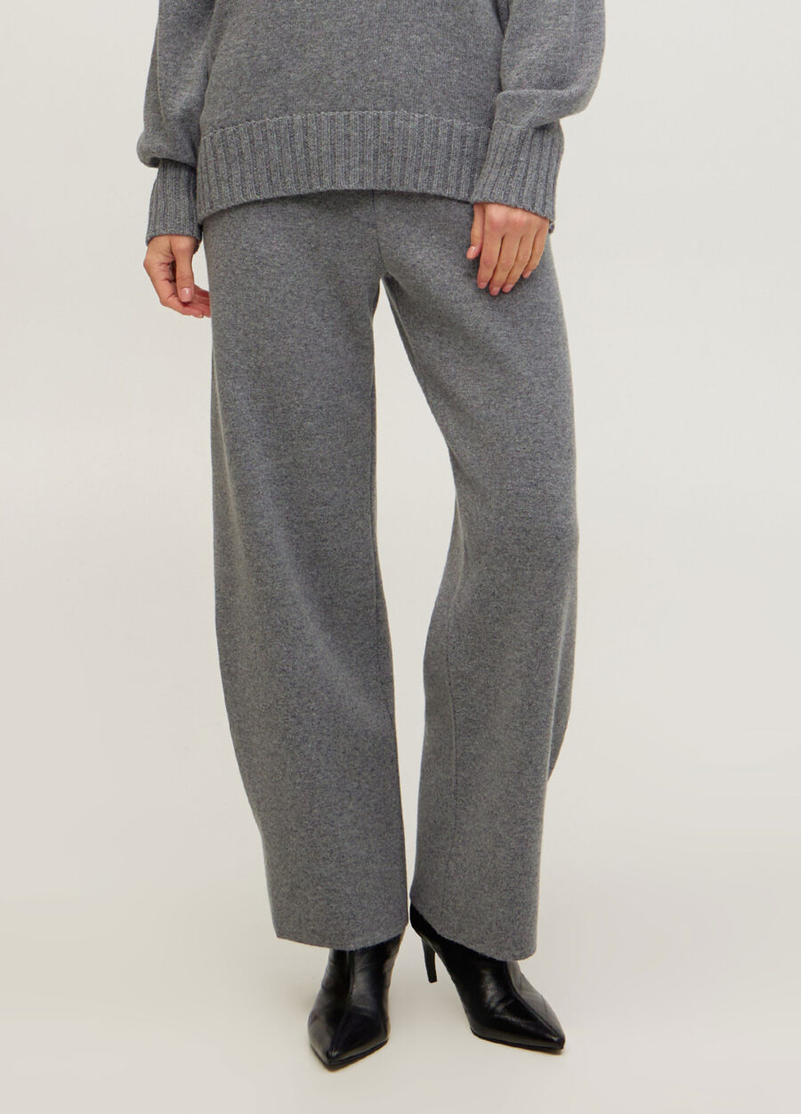 Брюки темно-сірі в’язані штани з вовни ягняти із защипами знизу 5119-Колекції_Осінь-Зима_1