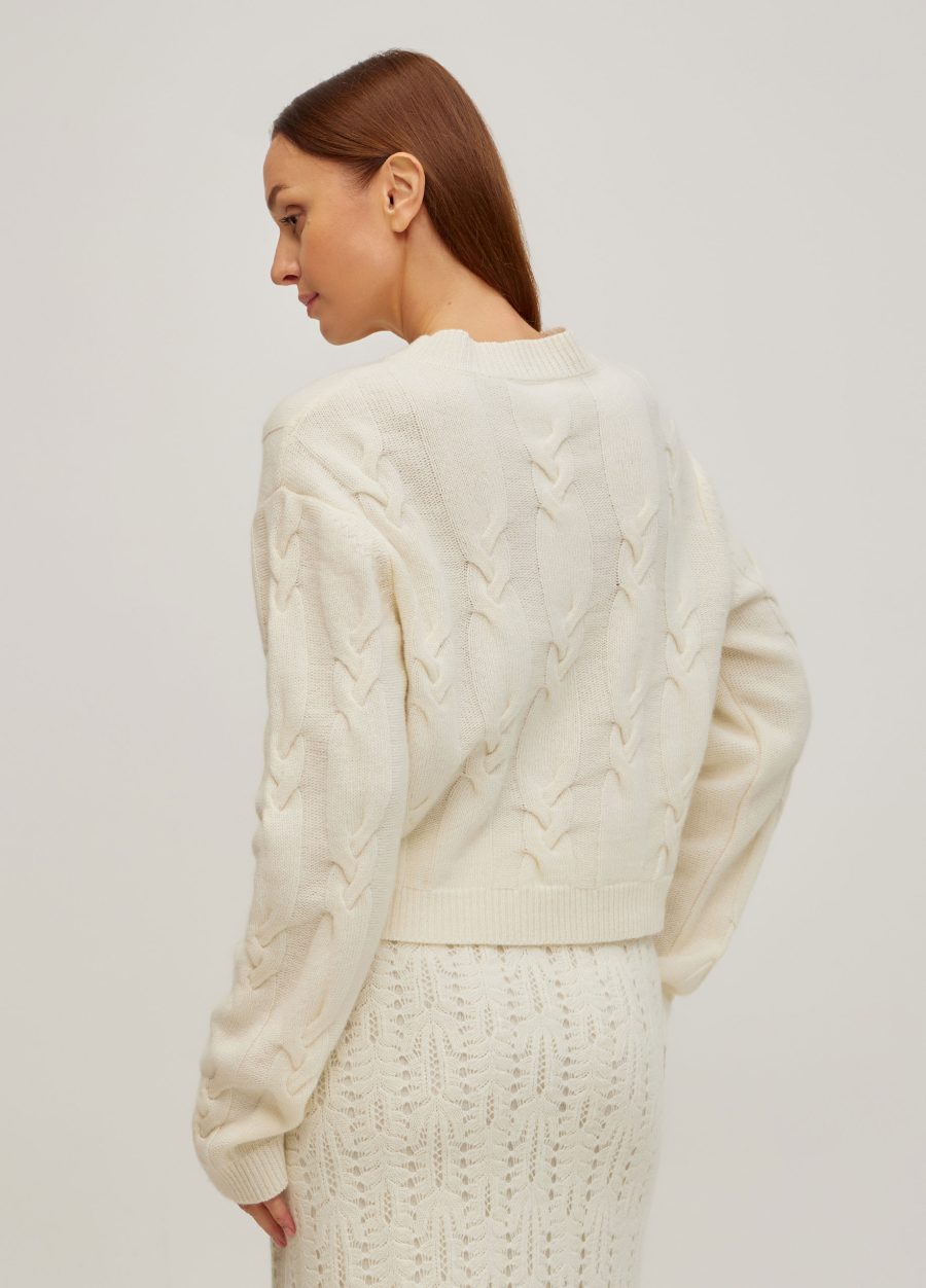 JUMPER MILK-COLORED women's lambswool cable knit 5121-Collections_Fall-Winter_3