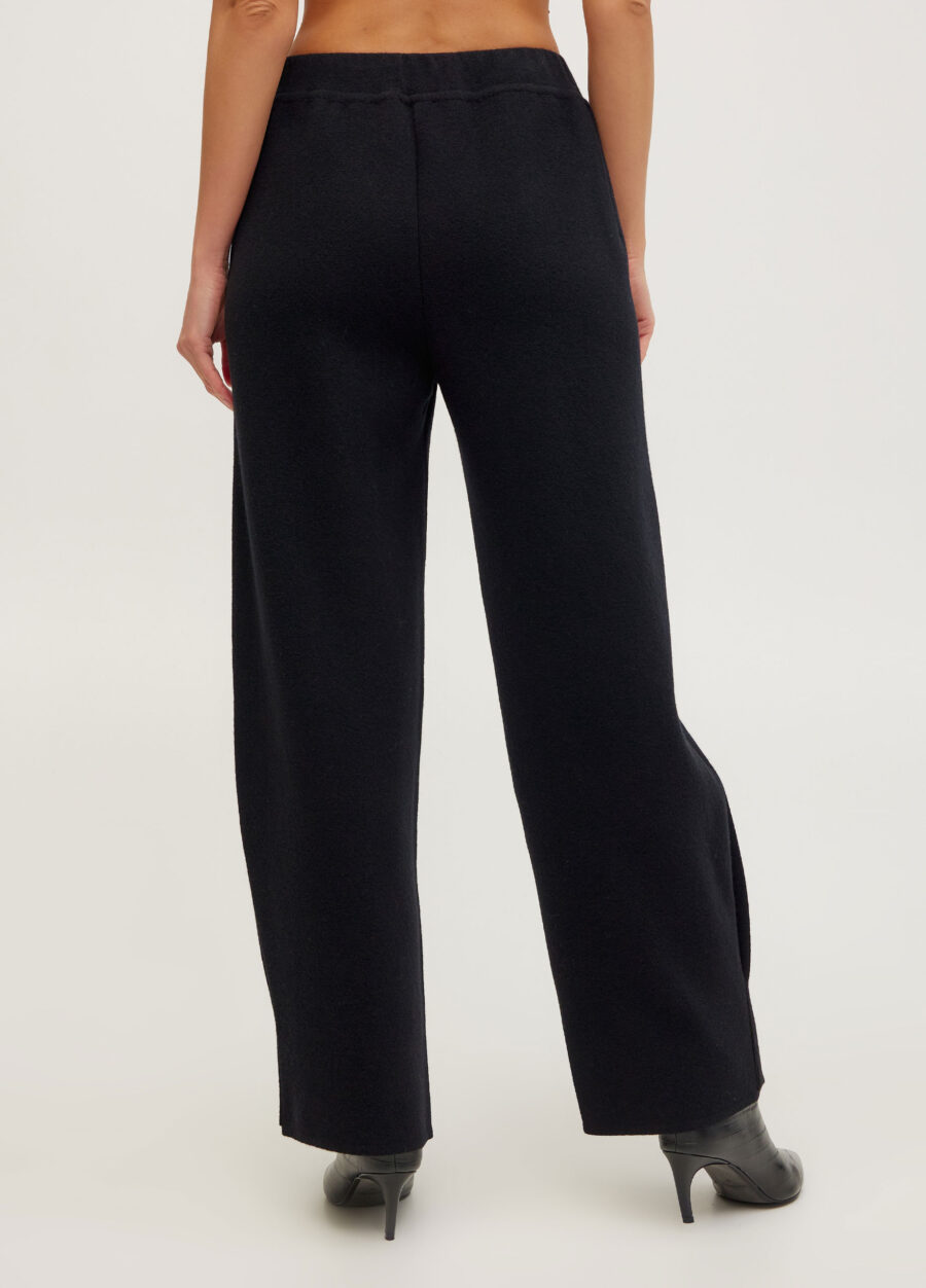 Брюки чорні в’язані штани з 100% вовни ягняти із защипами знизу 5123-Колекції_Осінь-Зима_4