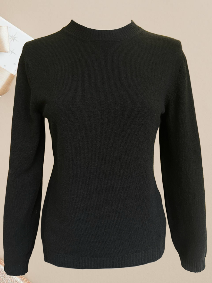 ДЖЕМПЕР ЧОРНИЙ базовий теплий лонгслів 5104