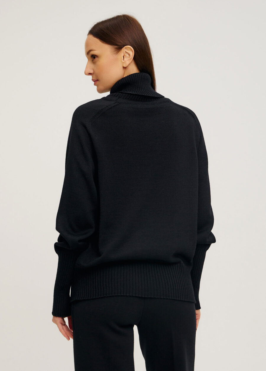 ДЖЕМПЕР ЧОРНИЙ напіввовняний з високим воротом 1077-Осінь-Зима_Колекції_4