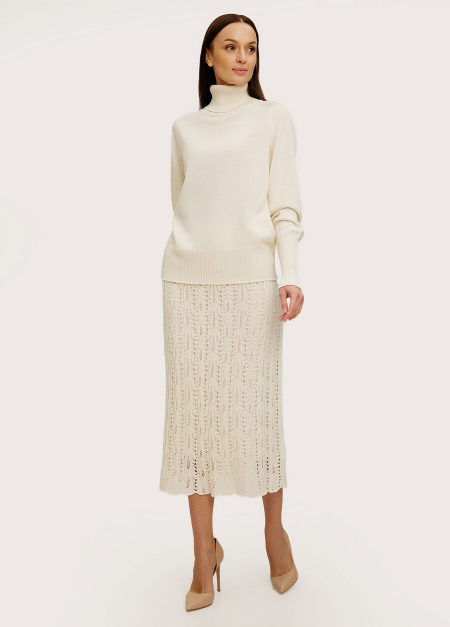 ДЖЕМПЕР МОЛОЧНИЙ напіввовняний з високим горлом 1077-Осінь-Зима_Одяг_4
