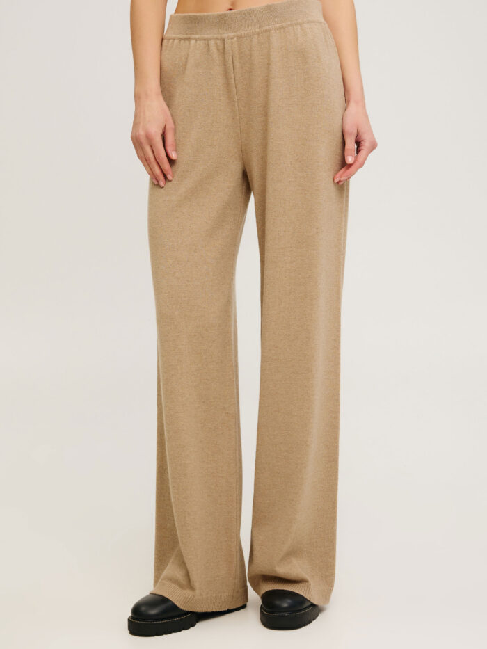 БЕЖЕВІ БРЮКИ з кашеміром прямого крою 3136