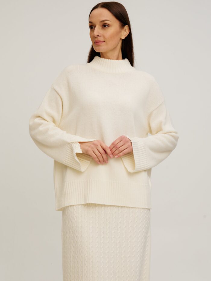 ДЖЕМПЕР МОЛОЧНИЙ із вовни ягняти 4076