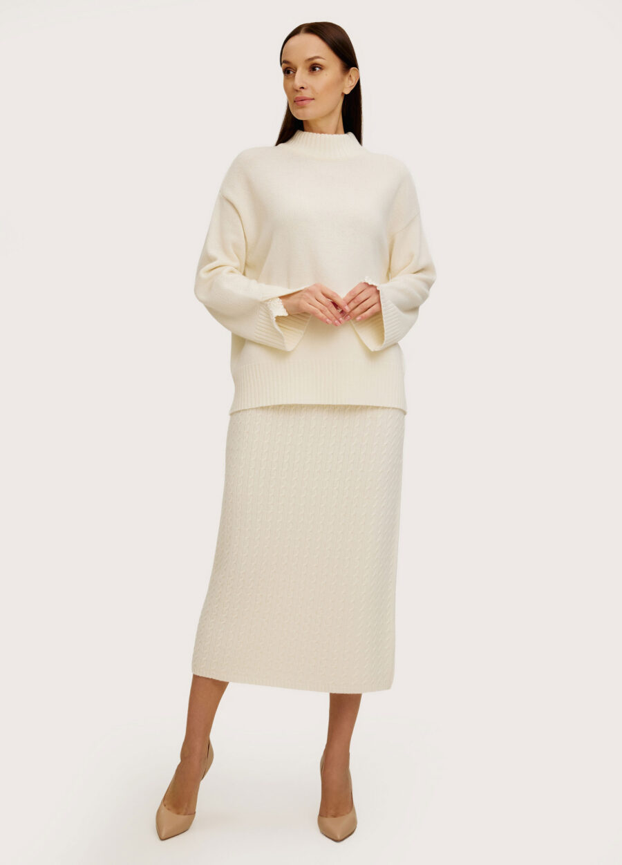 СПІДНИЦЯ МОЛОЧНА міді косами з вовни 4078-Колекції_Осінь-Зима_4