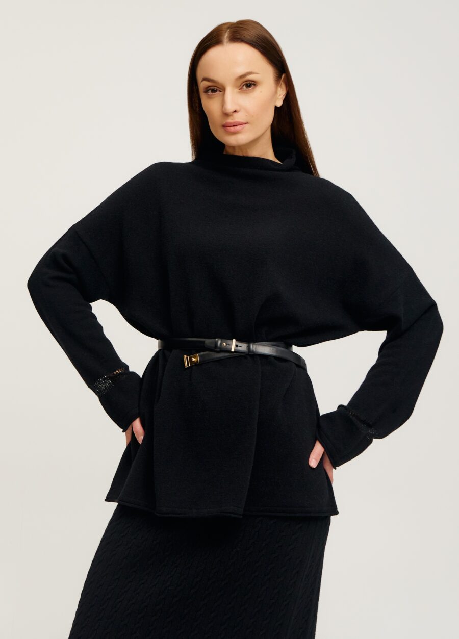 ДЖЕМПЕР ЧОРНИЙ подовжений oversize із вовни ягняти 5097-Осінь-Зима_Одяг_3