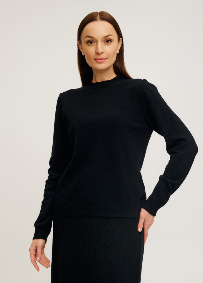 ДЖЕМПЕР ЧОРНИЙ базовий теплий лонгслів 5104