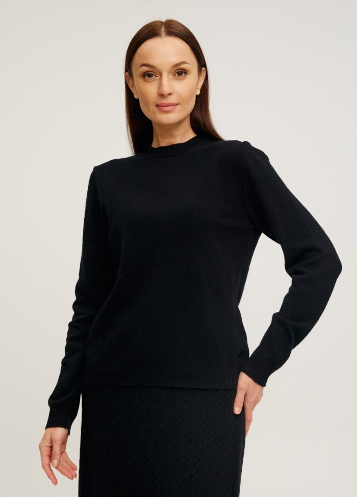 ДЖЕМПЕР ЧОРНИЙ базовий теплий лонгслів 5104