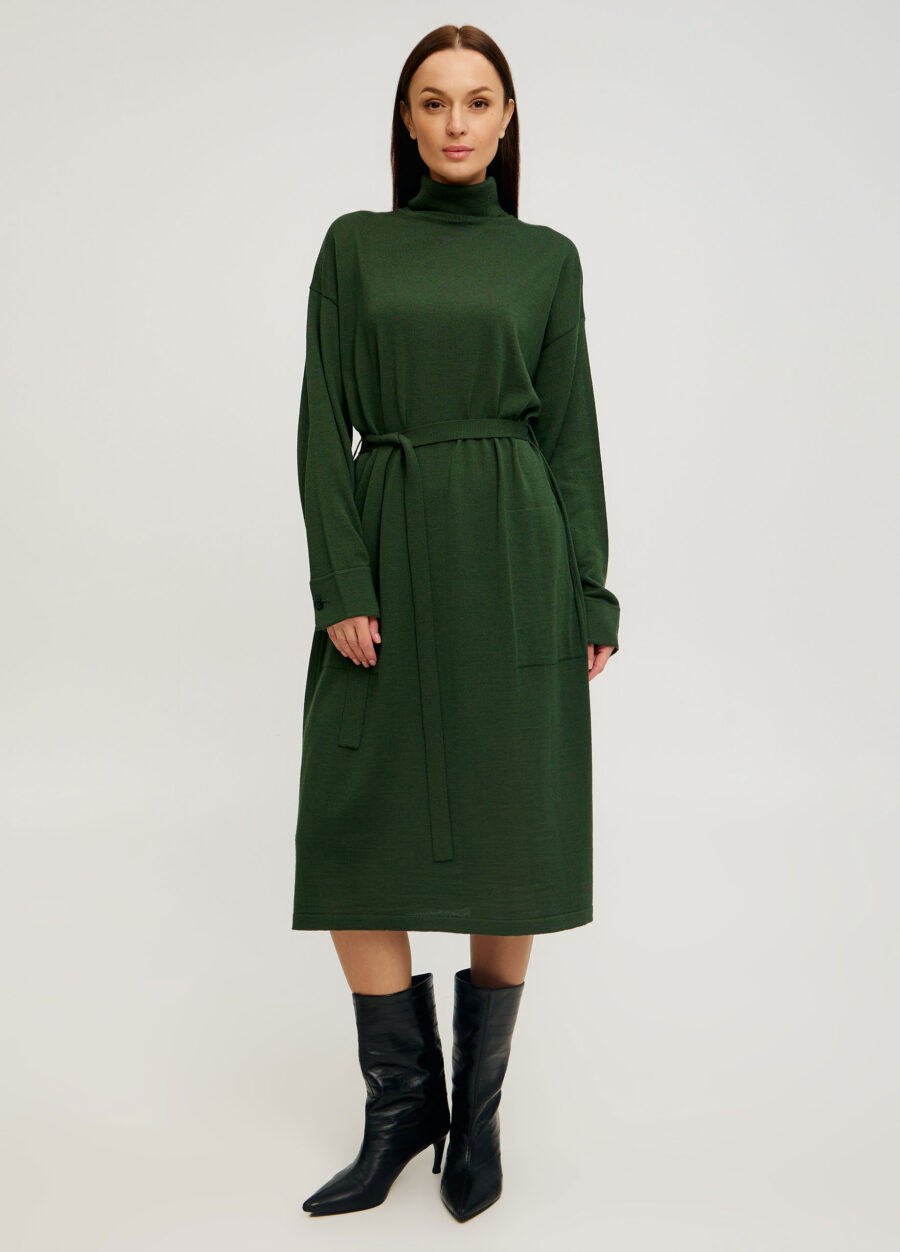 СУКНЯ ЗЕЛЕНА з кишенями під пояс 4109-Сукні_Колекції_3