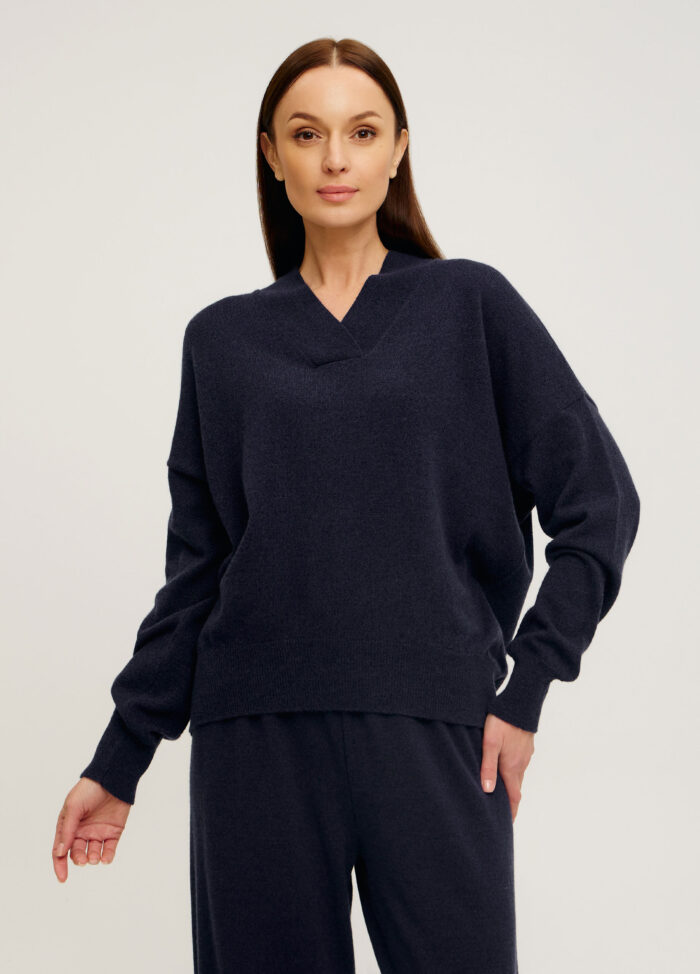 СИНІЙ ДЖЕМПЕР з кашеміром 5130