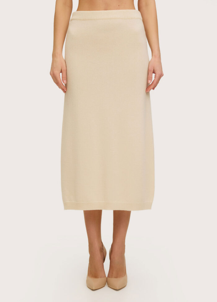 СПІДНИЦЯ КРЕМОВА прямого крою з кашеміру 5132