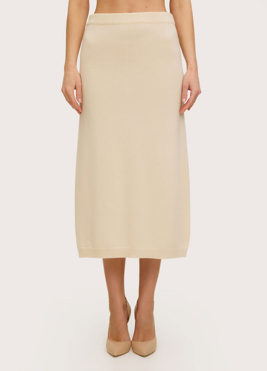 СПІДНИЦЯ КРЕМОВА прямого крою з кашеміру 5132-Осінь-Зима_Колекції_1