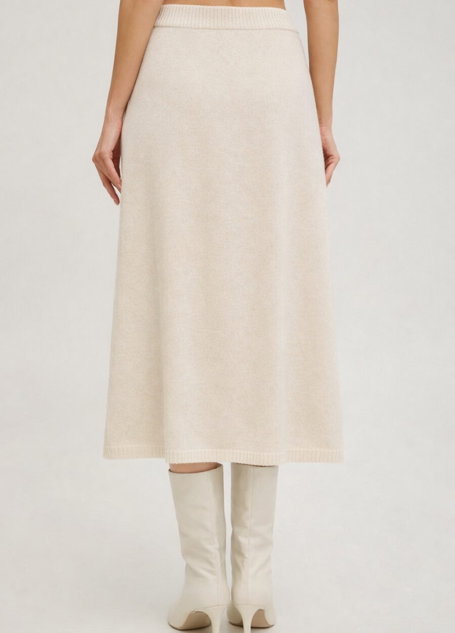 МОЛОЧНАЯ ЮБКА МИДИ ИЗ 100% ШЕРСТИ ЯГНЕНКА 5138-Коллекции_Осень-Зима_2