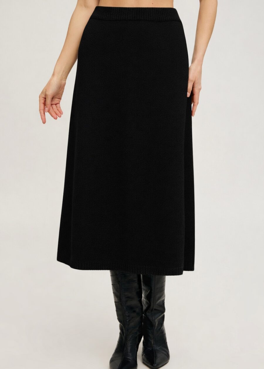 СПИДНИЦА ЧЕРНАЯ из 100% шерсти ягненка меди 5138-Коллекции_Осень-Зима_1