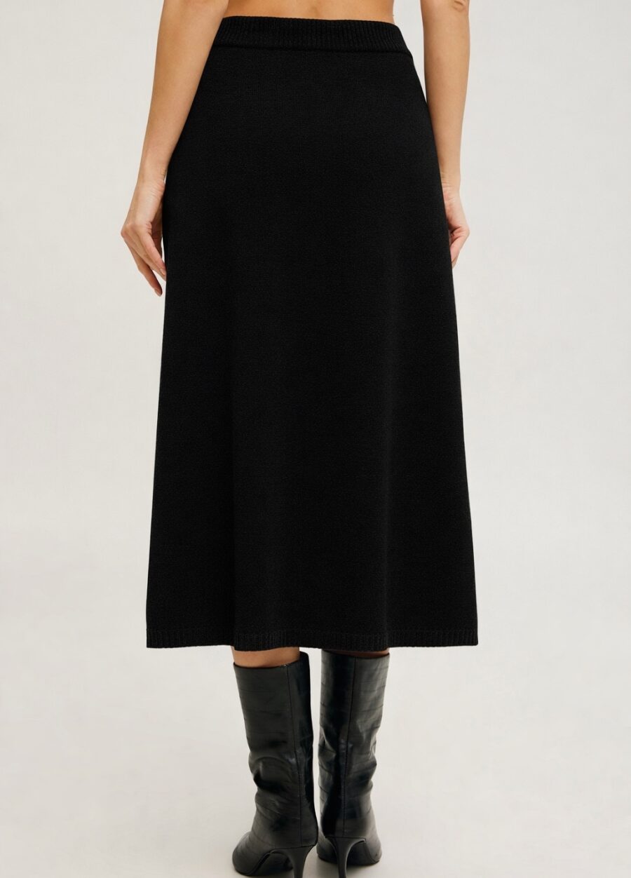 СПИДНИЦА ЧЕРНАЯ из 100% шерсти ягненка меди 5138-Коллекции_Осень-Зима_2