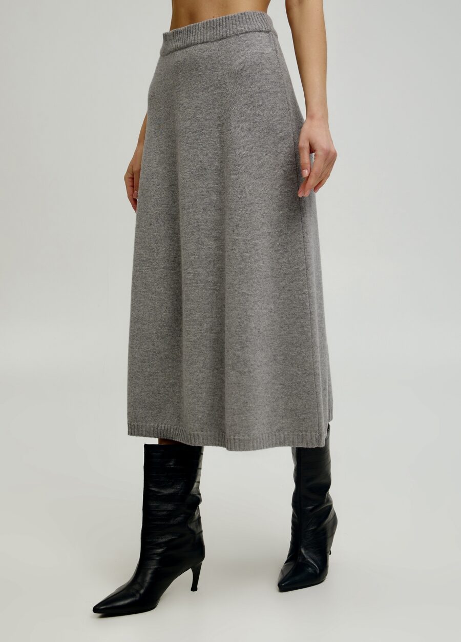 СІРА СПІДНИЦЯ МІДІ ЗІ 100% ВОВНИ ЯГНЯТИ 5138-Колекції_Осінь-Зима_1