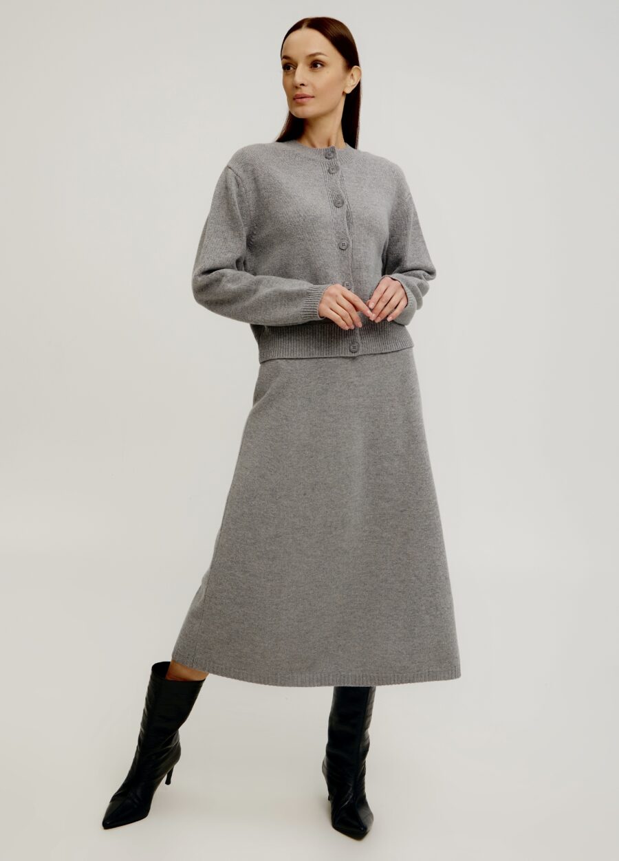 СІРИЙ ЖАКЕТ ЗІ 100% ВОВНИ ЯГНЯТИ НА ГУДЗИКАХ 5140-Колекції_Осінь-Зима_3