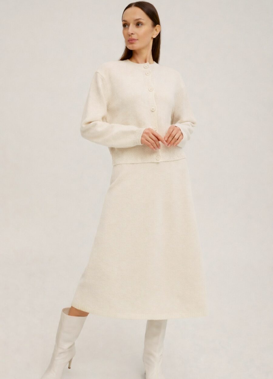 МОЛОЧНАЯ ЮБКА МИДИ ИЗ 100% ШЕРСТИ ЯГНЕНКА 5138-Коллекции_Осень-Зима_3