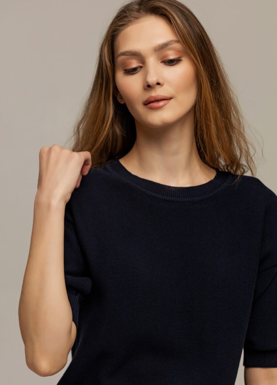 ДЖЕМПЕР СИНИЙ из полухлопка 3021-Джемпера_Коллекции_2