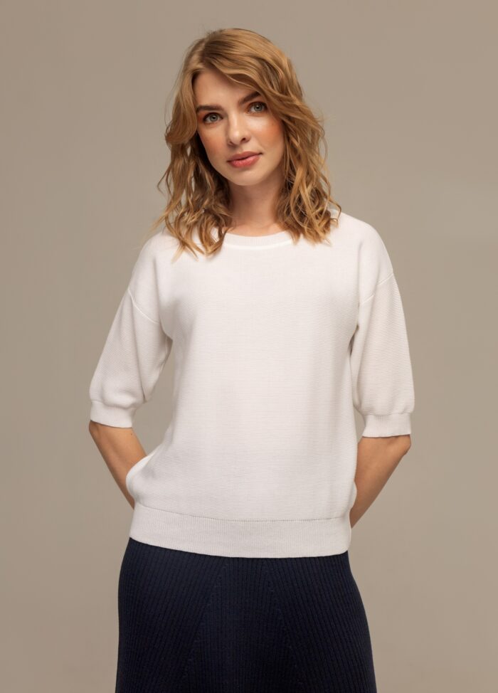 JAMPER WHITE made of semi-cotton 3021