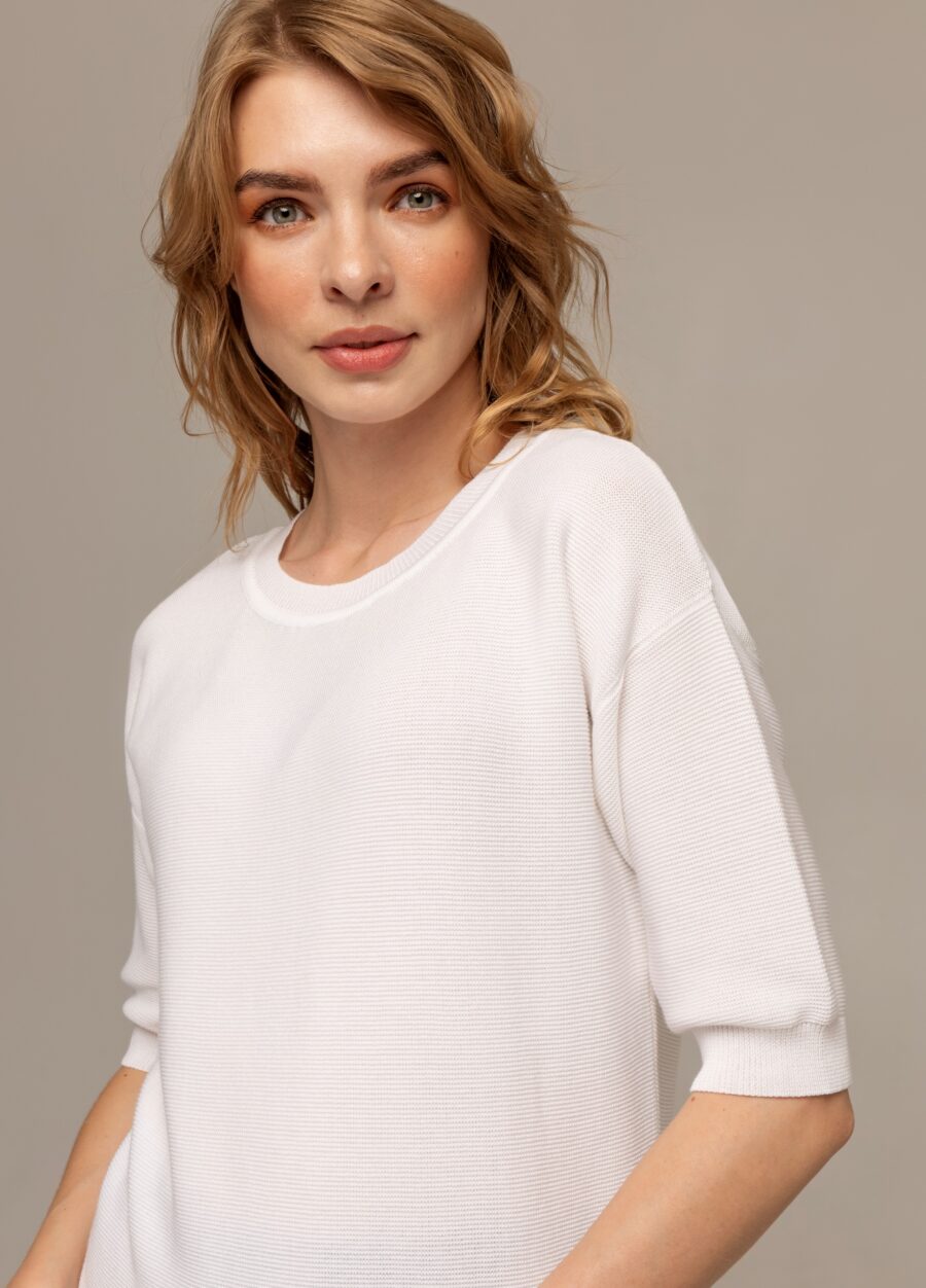 ДЖЕМПЕР БЕЛЫЙ из полухлопка 3021-Джемпера_Коллекции_2