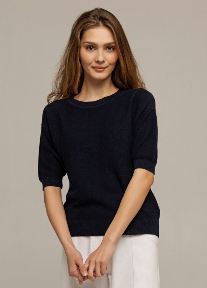 ДЖЕМПЕР СИНИЙ из полухлопка 3021