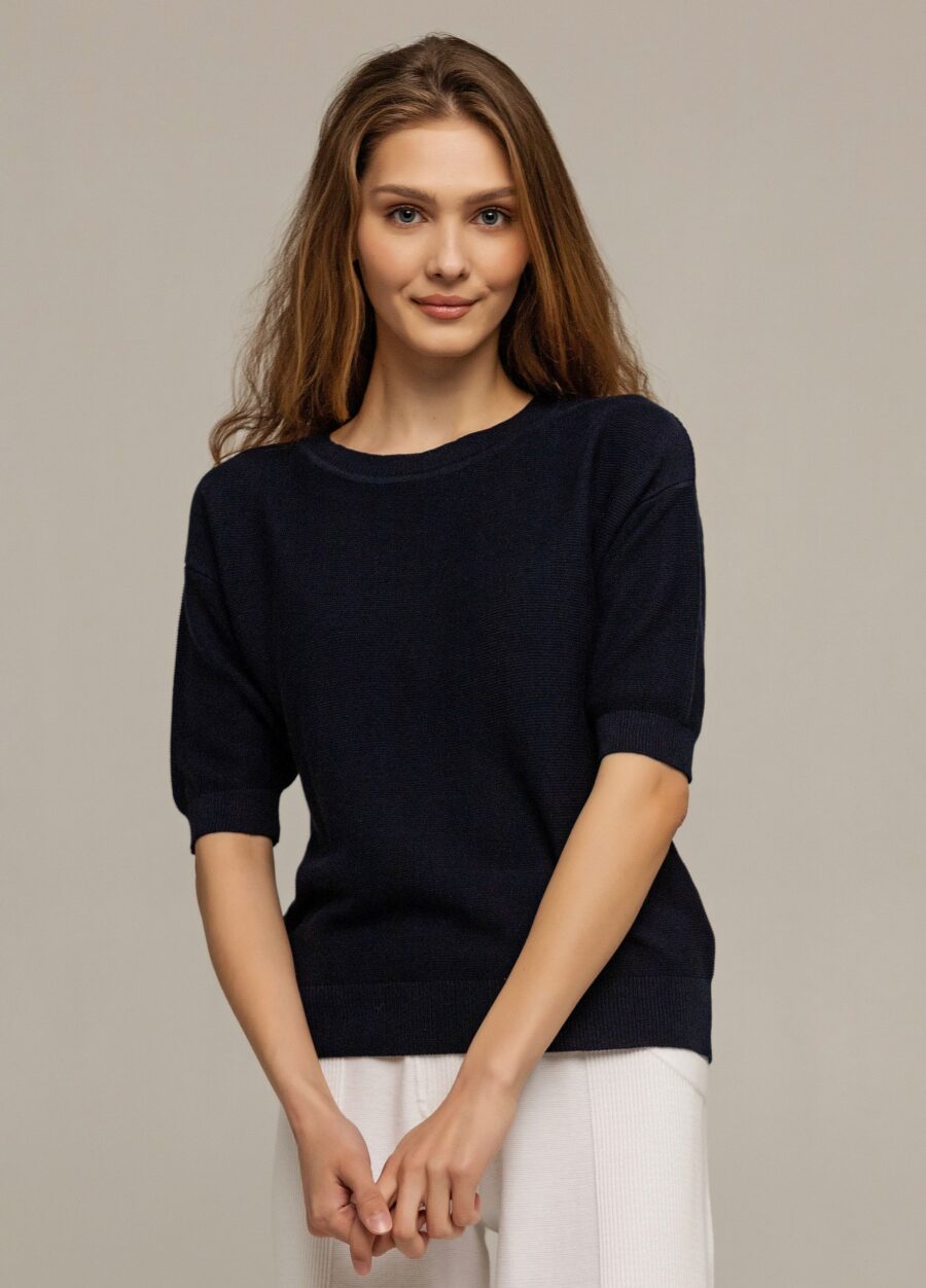 ДЖЕМПЕР СИНИЙ из полухлопка 3021-Джемпера_Коллекции_1