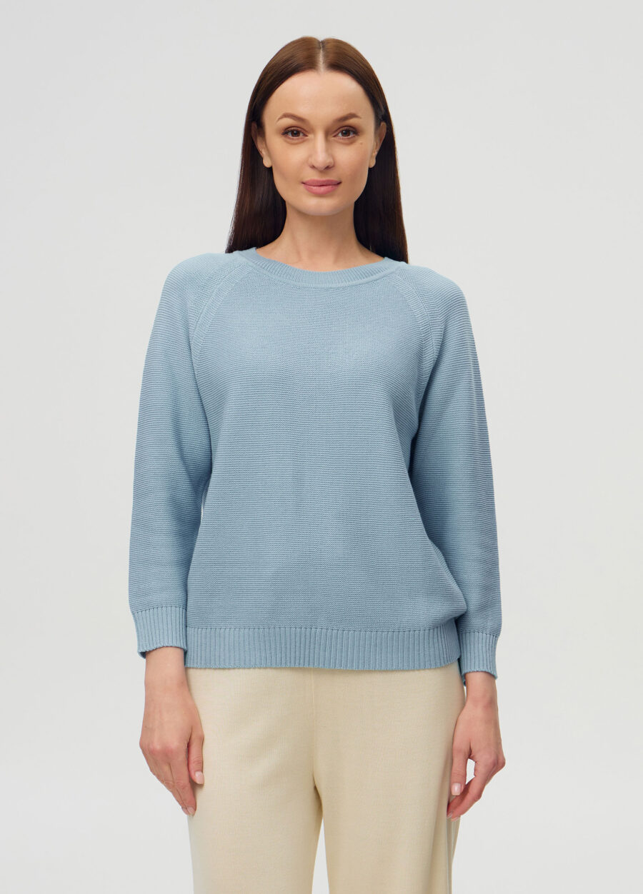 ДЖЕМПЕР БЛАКИТНИЙ з напівбавовни 3009-Одяг_Колекції_1