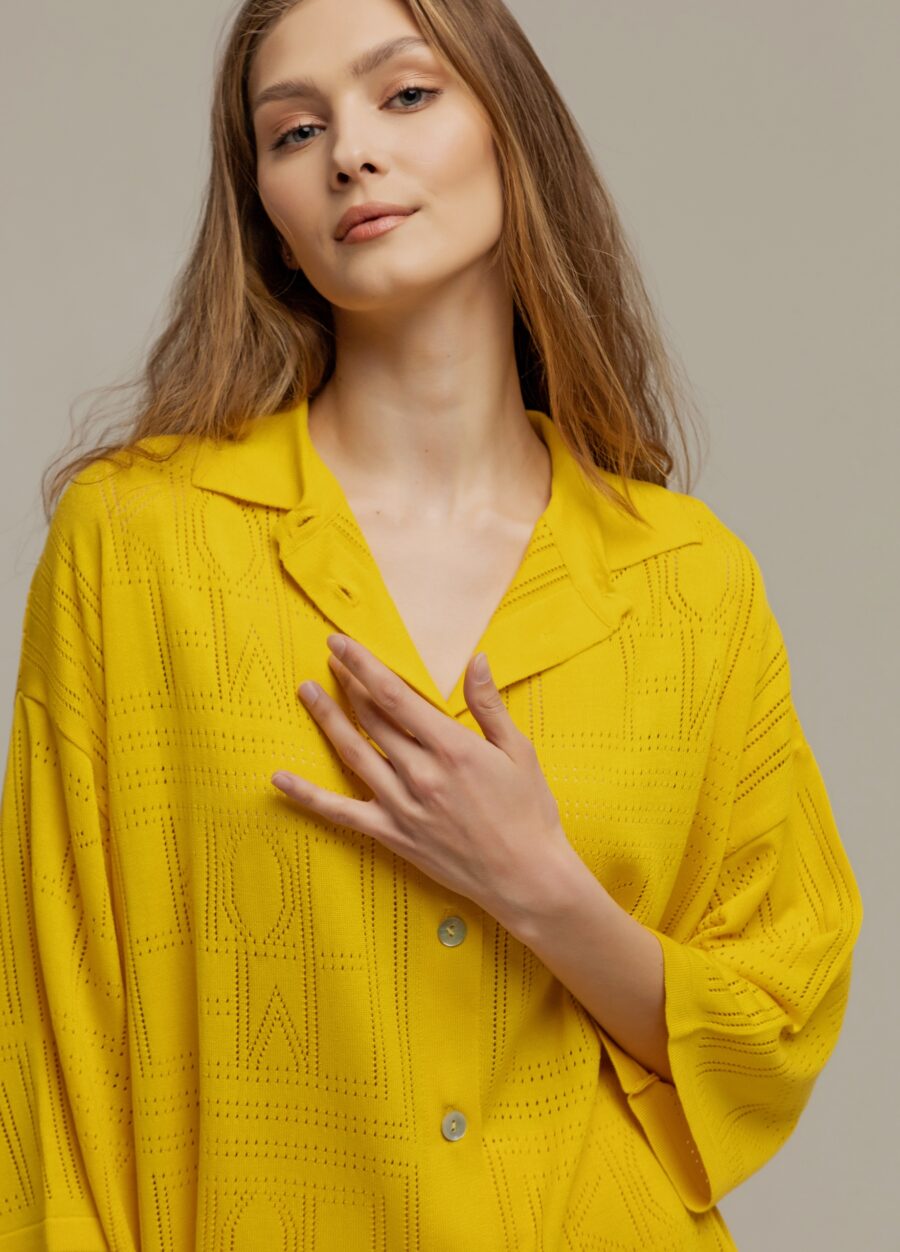 ЖАКЕТ ЖОВТИЙ сорочка на гудзиках 3014-Жакети та Кардигани_Колекції_2