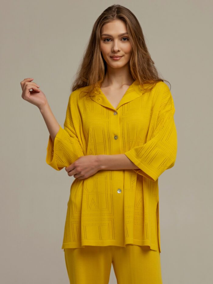 ЖАКЕТ ЖОВТИЙ сорочка на гудзиках 3014