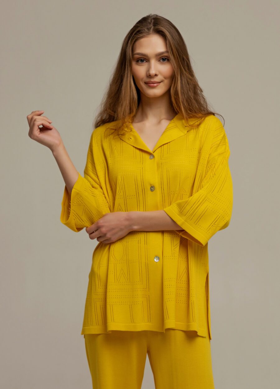 ЖАКЕТ ЖОВТИЙ сорочка на гудзиках 3014-Жакети та Кардигани_Колекції_1