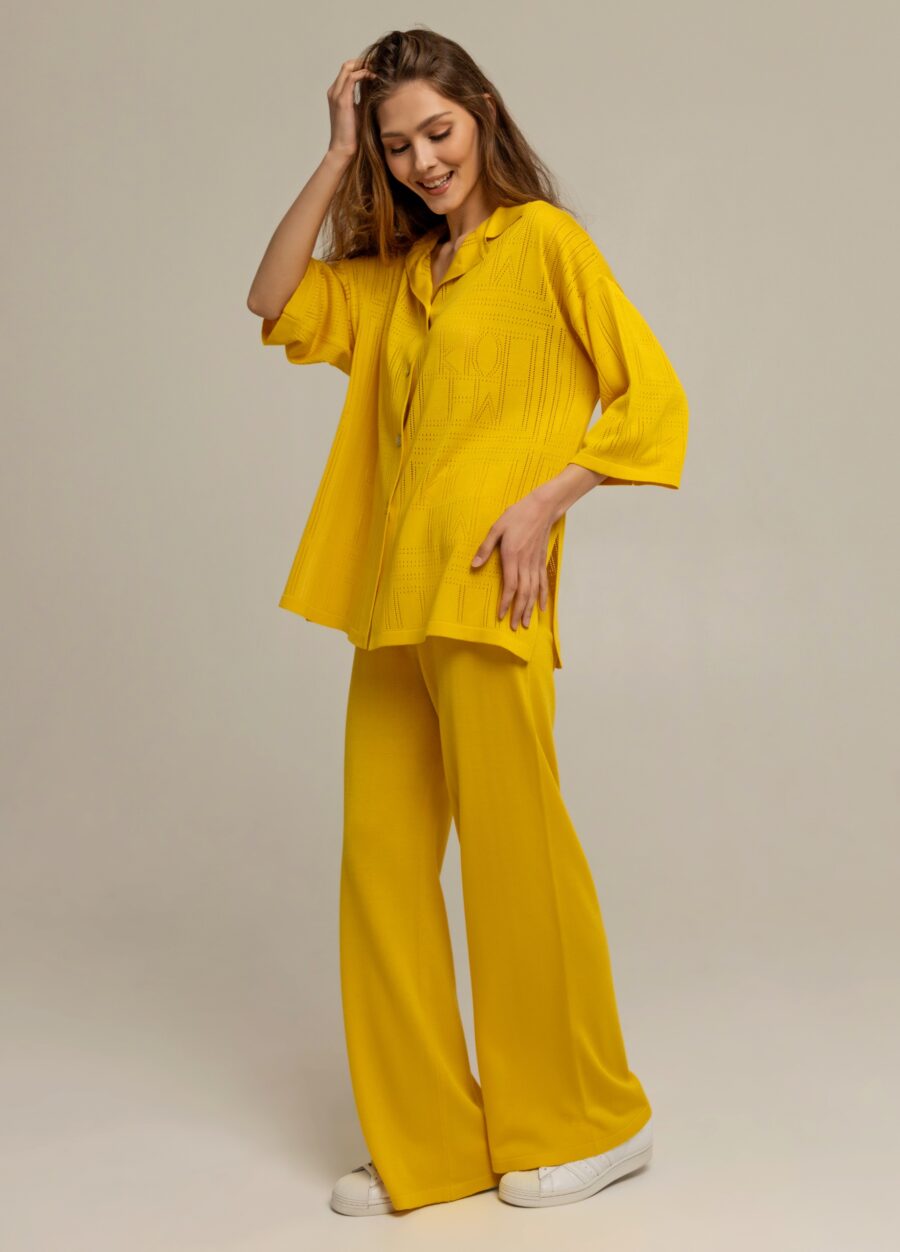 БРЮКИ ЖЕЛТЫЕ из вискозы 3015-Одежда_Брюки_2