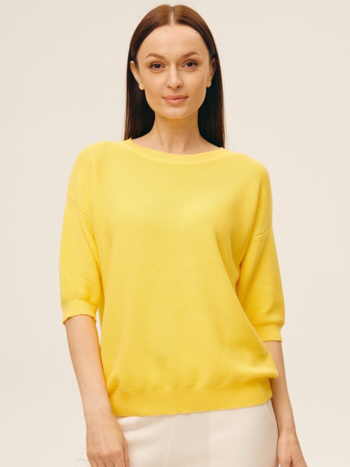 ДЖЕМПЕР ЖОВТИЙ з напівбавовни 3021