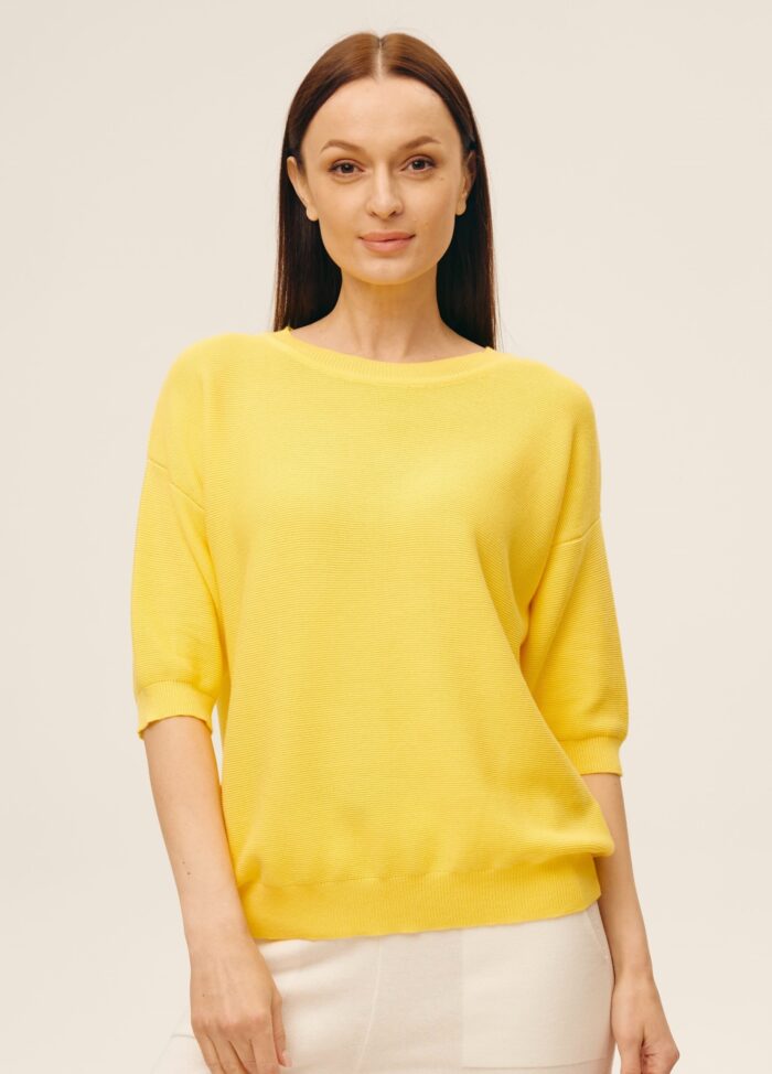 ДЖЕМПЕР ЖОВТИЙ з напівбавовни 3021