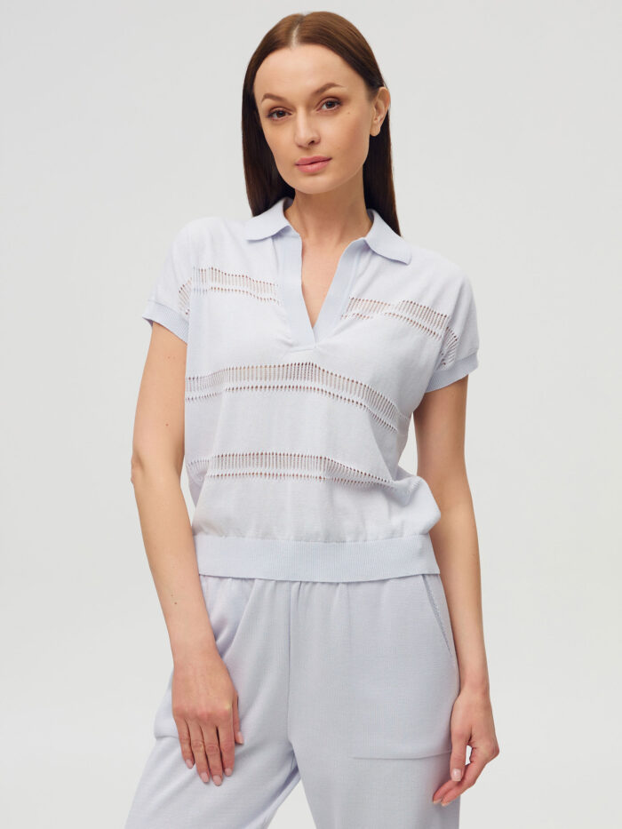 Jumper blue polo from 100% cotton 4063