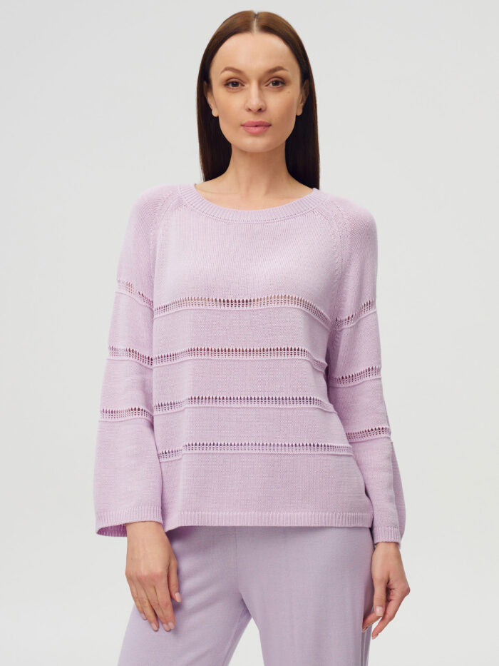 ДЖЕМПЕР ЛІЛОВИЙ з перфорованими вставками 5051